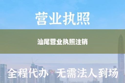 汕尾营业执照注销