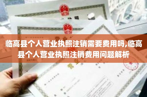临高县个人营业执照注销需要费用吗,临高县个人营业执照注销费用问题解析