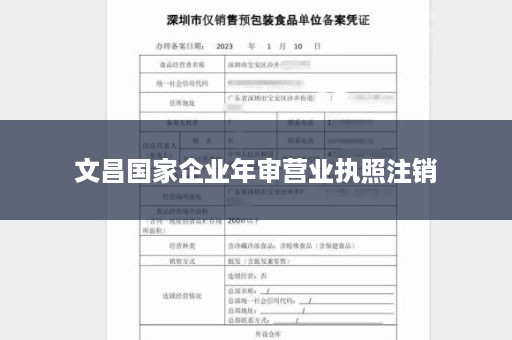 文昌国家企业年审营业执照注销