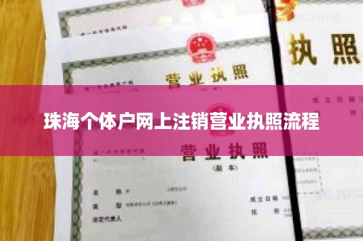 珠海个体户网上注销营业执照流程