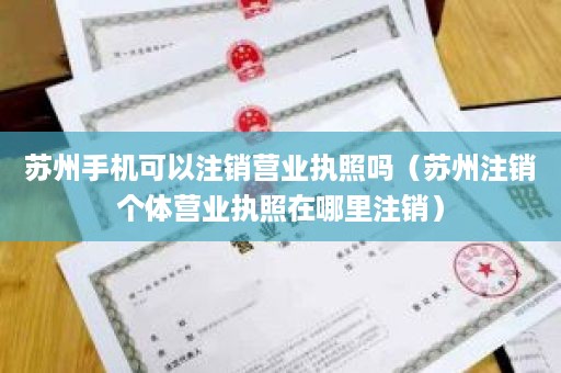 苏州手机可以注销营业执照吗（苏州注销个体营业执照在哪里注销）