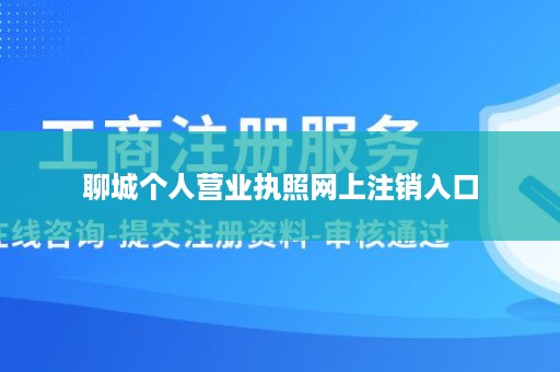 聊城个人营业执照网上注销入口