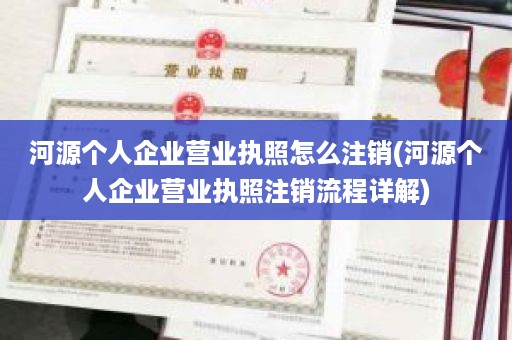 河源个人企业营业执照怎么注销(河源个人企业营业执照注销流程详解)
