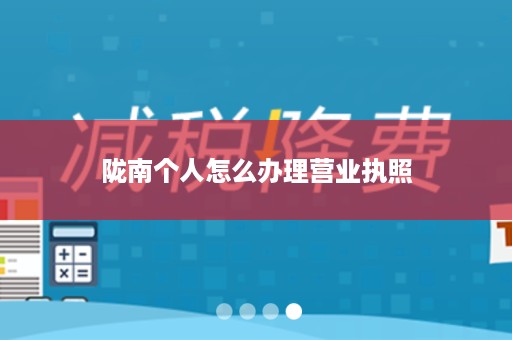 陇南个人怎么办理营业执照