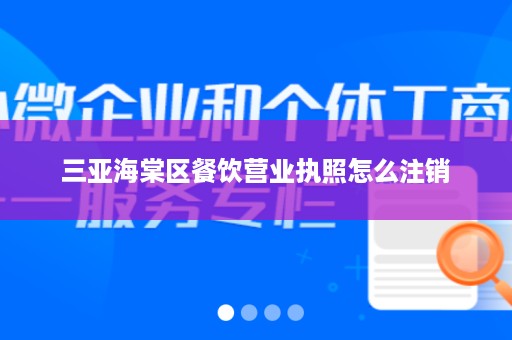 三亚海棠区餐饮营业执照怎么注销