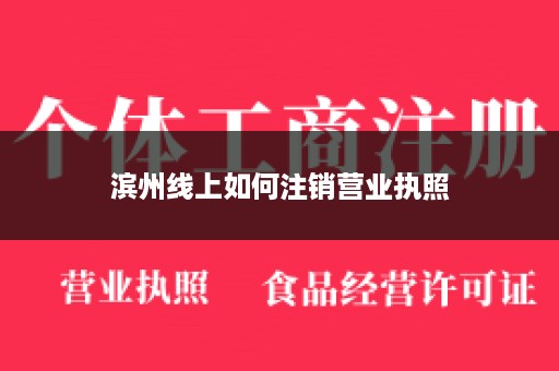 滨州线上如何注销营业执照