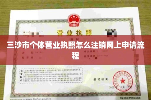 三沙市个体营业执照怎么注销网上申请流程