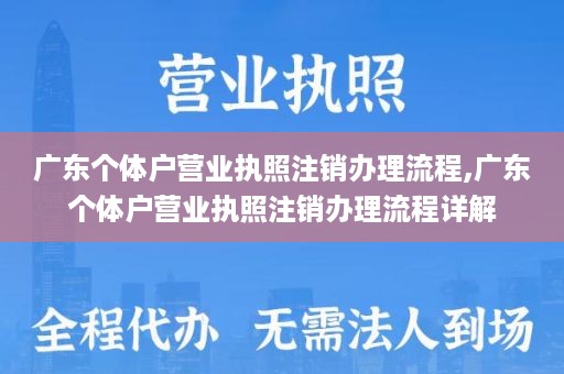 广东个体户营业执照注销办理流程,广东个体户营业执照注销办理流程详解