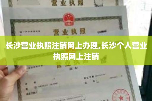 长沙营业执照注销网上办理,长沙个人营业执照网上注销