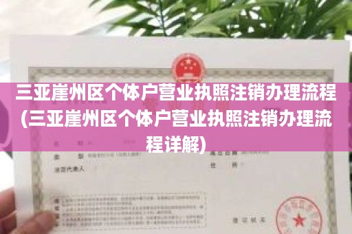 三亚崖州区个体户营业执照注销办理流程(三亚崖州区个体户营业执照注销办理流程详解)