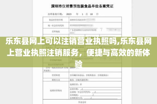 乐东县网上可以注销营业执照吗,乐东县网上营业执照注销服务，便捷与高效的新体验