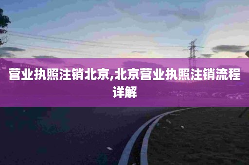 营业执照注销北京,北京营业执照注销流程详解