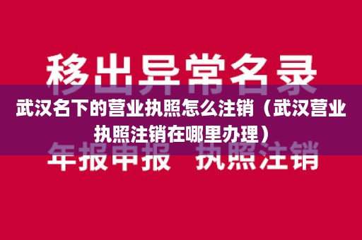 武汉名下的营业执照怎么注销（武汉营业执照注销在哪里办理）