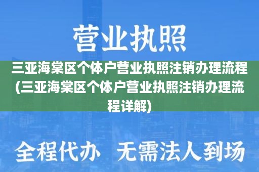 三亚海棠区个体户营业执照注销办理流程(三亚海棠区个体户营业执照注销办理流程详解)