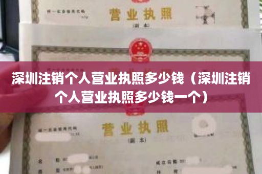 深圳注销个人营业执照多少钱（深圳注销个人营业执照多少钱一个）