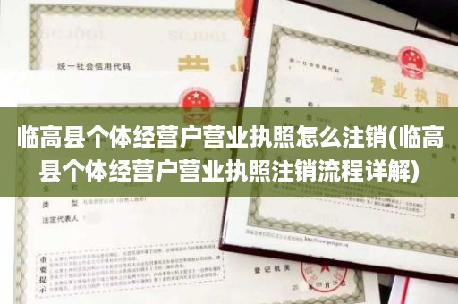 临高县个体经营户营业执照怎么注销(临高县个体经营户营业执照注销流程详解)