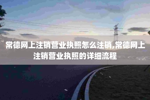常德网上注销营业执照怎么注销,常德网上注销营业执照的详细流程