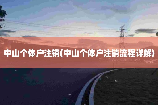 中山个体户注销(中山个体户注销流程详解)