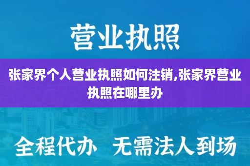 张家界个人营业执照如何注销,张家界营业执照在哪里办