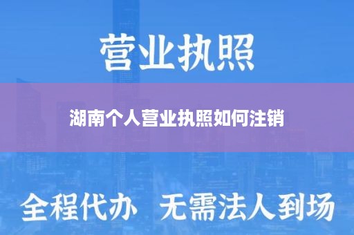 湖南个人营业执照如何注销