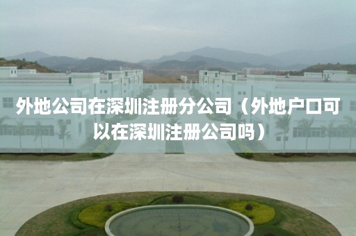 外地公司在深圳注册分公司（外地户口可以在深圳注册公司吗）