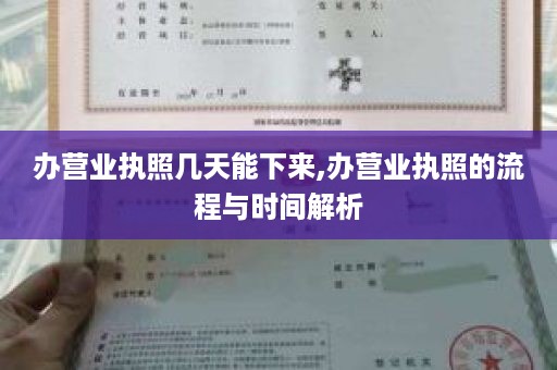 办营业执照几天能下来,办营业执照的流程与时间解析