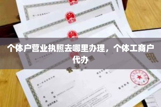 个体户营业执照去哪里办理，个体工商户代办
