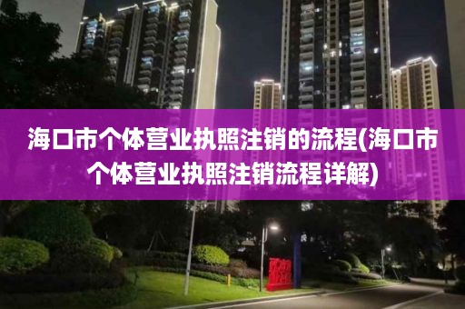 海口市个体营业执照注销的流程(海口市个体营业执照注销流程详解)