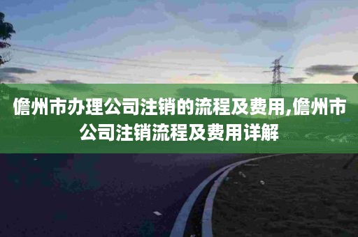 儋州市办理公司注销的流程及费用,儋州市公司注销流程及费用详解