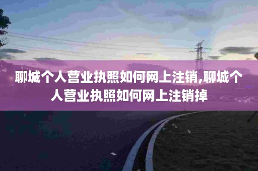 聊城个人营业执照如何网上注销,聊城个人营业执照如何网上注销掉