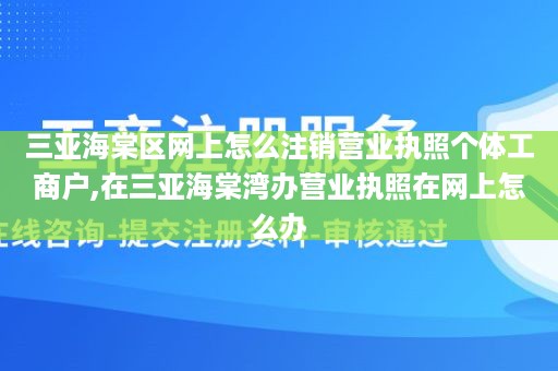 三亚海棠区网上怎么注销营业执照个体工商户,在三亚海棠湾办营业执照在网上怎么办