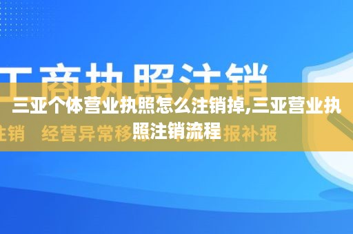 三亚个体营业执照怎么注销掉,三亚营业执照注销流程