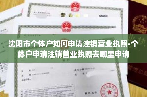 沈阳市个体户如何申请注销营业执照-个体户申请注销营业执照去哪里申请