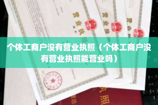 个体工商户没有营业执照（个体工商户没有营业执照能营业吗）