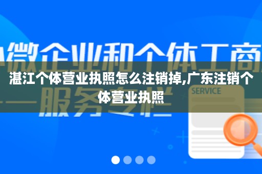 湛江个体营业执照怎么注销掉,广东注销个体营业执照