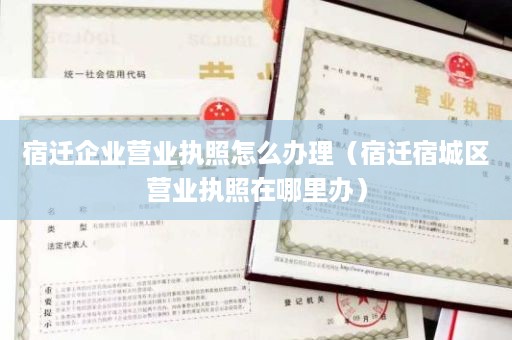 宿迁企业营业执照怎么办理（宿迁宿城区营业执照在哪里办）