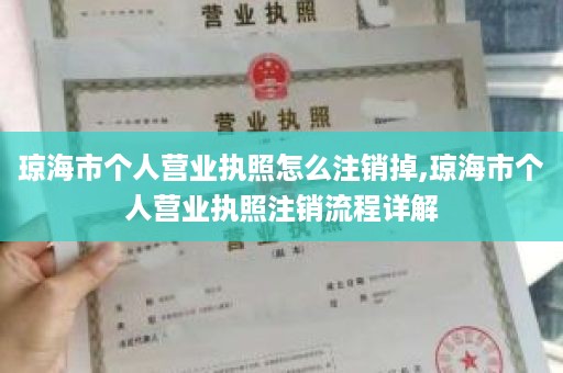 琼海市个人营业执照怎么注销掉,琼海市个人营业执照注销流程详解