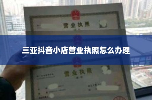 三亚抖音小店营业执照怎么办理