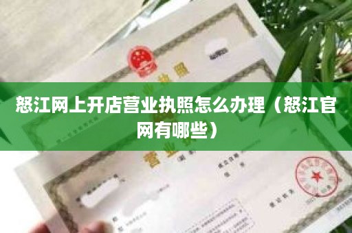 怒江网上开店营业执照怎么办理（怒江官网有哪些）