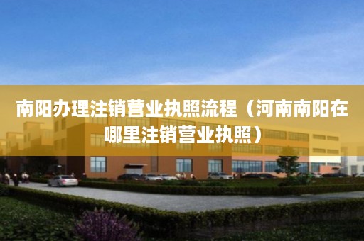 南阳办理注销营业执照流程（河南南阳在哪里注销营业执照）