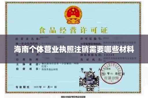 海南个体营业执照注销需要哪些材料