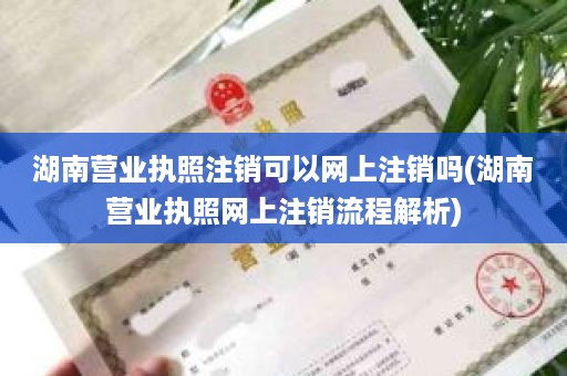 湖南营业执照注销可以网上注销吗(湖南营业执照网上注销流程解析)