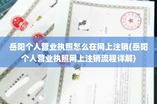 岳阳个人营业执照怎么在网上注销(岳阳个人营业执照网上注销流程详解)