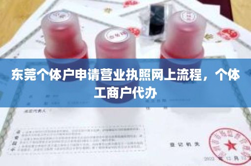 东莞个体户申请营业执照网上流程，个体工商户代办