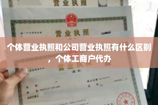 个体营业执照和公司营业执照有什么区别，个体工商户代办