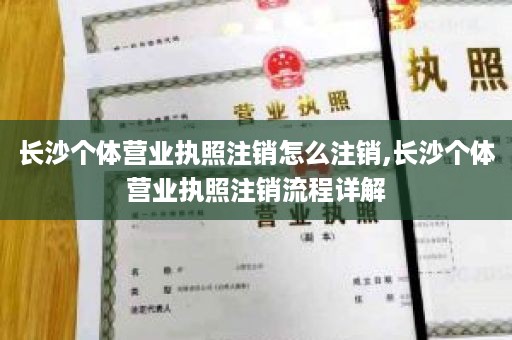 长沙个体营业执照注销怎么注销,长沙个体营业执照注销流程详解