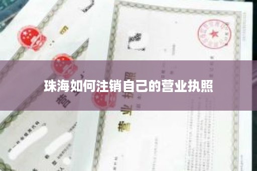 珠海如何注销自己的营业执照