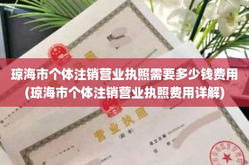 琼海市个体注销营业执照需要多少钱费用(琼海市个体注销营业执照费用详解)