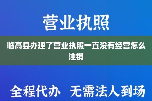 临高县办理了营业执照一直没有经营怎么注销