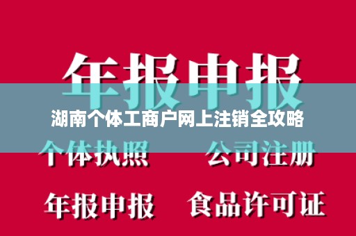 湖南个体工商户网上注销全攻略